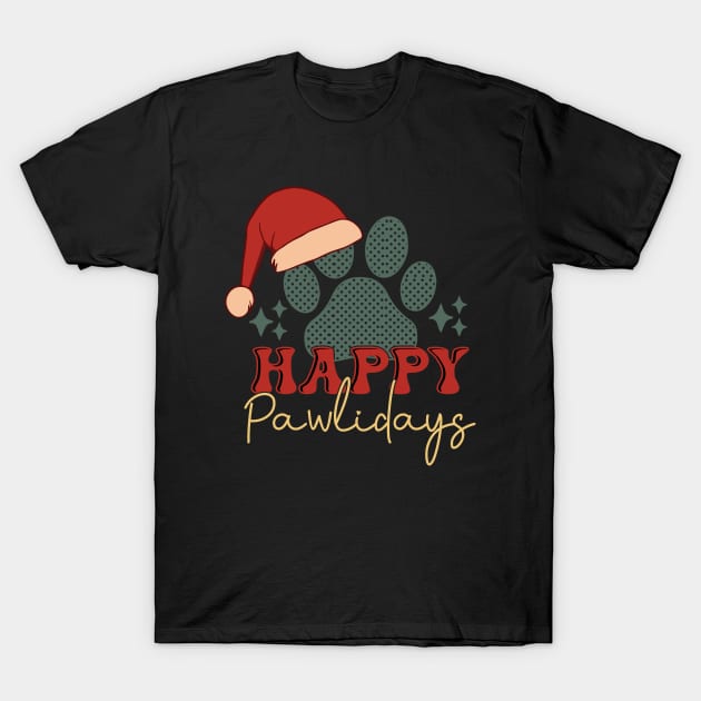 Happy Pawlidays T-Shirt by Astramaze